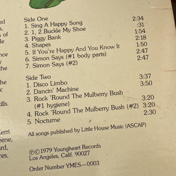 Vintage children’s songs vinyl record album - Picture 2 of 3